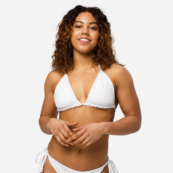 All-Over Print Recycled Padded String Bikini Top